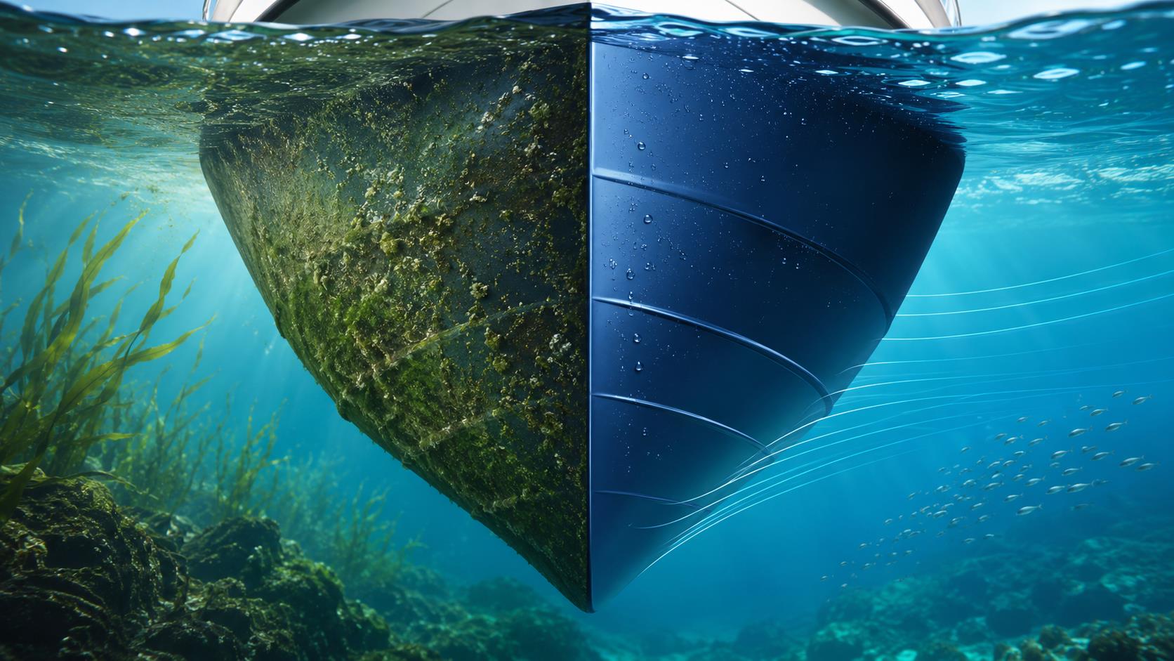 Illustratives Unterwasser-Kommunikationsvisual einer definierten Marineoberfläche