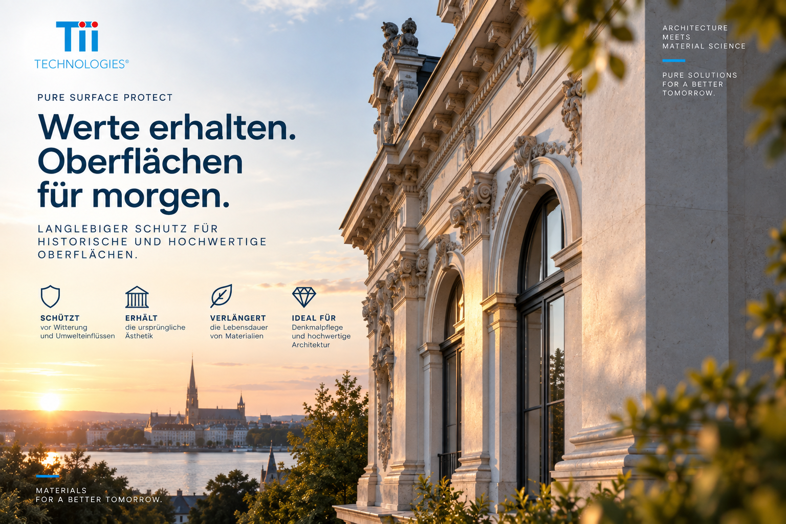 PURE SURFACE PROTECT – illustratives Anwendungskonzept für historische und hochwertige Oberflächen