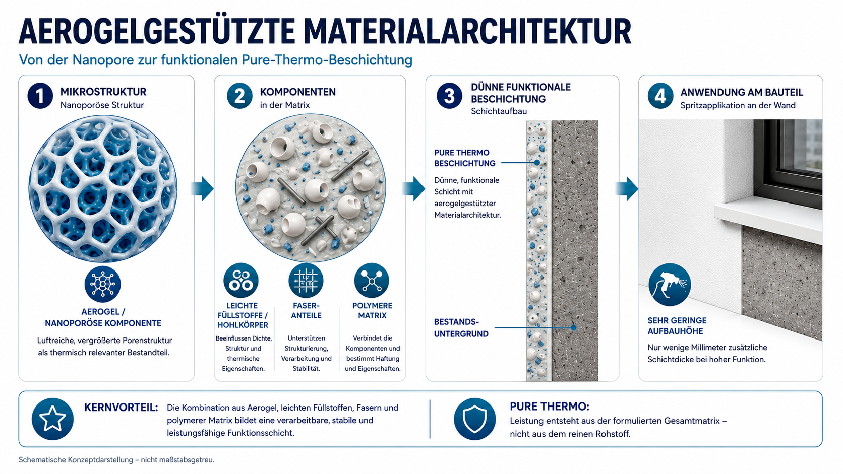 Detailansicht der nanoporösen Materialstruktur von Pure Thermo